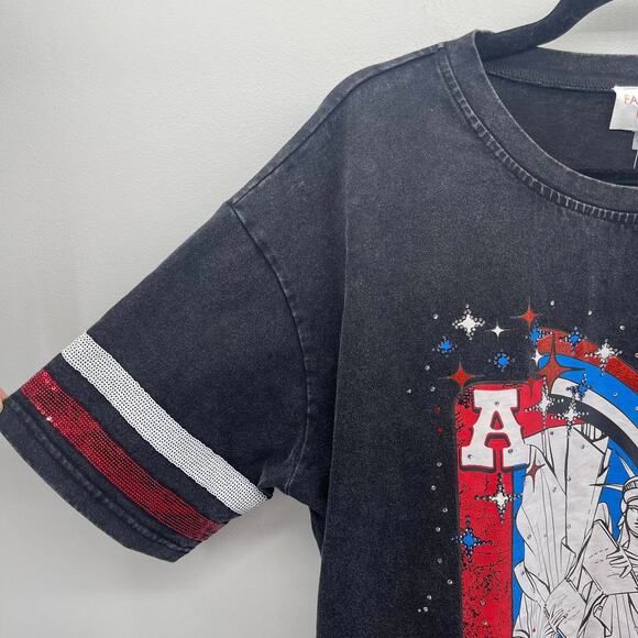 Fantastic Fawn Lennon Liberty Card T-Shirt Dress Womens Medium Washed Black - Picture 4 of 7